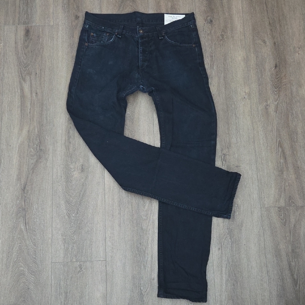 Rag & Bone Mens RB JAY23X Slim Fit Jean Color Black Coated Size 32
